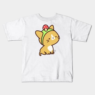 Mushroom Hat Cat Kids T-Shirt